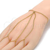 Oro Laminado Fancy Bracelet, Gold Filled Style Curb Design, Polished, Golden Finish, 03.60.0139.07