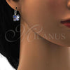 Rhodium Plated Leverback Earring, Butterfly Design, with Provence Lavander Swarovski Crystals, Polished, Rhodium Finish, 02.239.0011.4