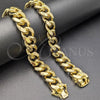 Oro Laminado Basic Bracelet, Gold Filled Style Miami Cuban Design, Polished, Golden Finish, 03.419.0016.09