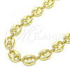 Oro Laminado Basic Necklace, Gold Filled Style Puff Mariner Design, Polished, Golden Finish, 04.63.1411.30