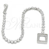 Sterling Silver Fancy Bracelet, with White Cubic Zirconia, Polished, Rhodium Finish, 03.286.0004.08
