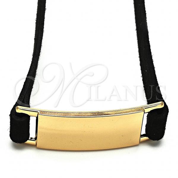 Oro Laminado Fancy Necklace, Gold Filled Style Choker Design, Polished, Golden Finish, 04.215.0001.13