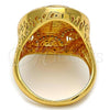 Oro Laminado Multi Stone Ring, Gold Filled Style with White Crystal, Polished, Golden Finish, 01.118.0055.09 (Size 9)