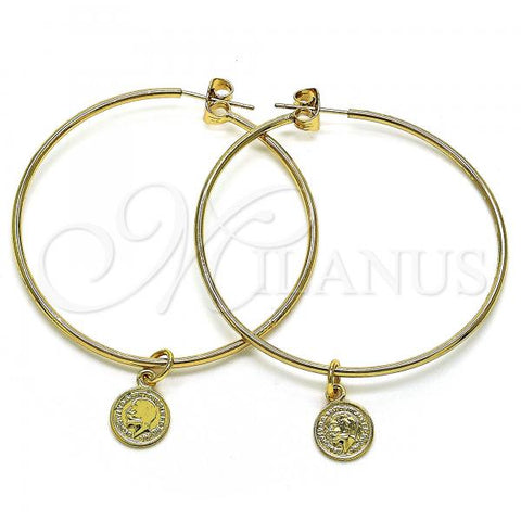 Oro Laminado Medium Hoop, Gold Filled Style Polished, Golden Finish, 02.63.2742.50