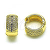 Oro Laminado Huggie Hoop, Gold Filled Style with Amethyst and White Micro Pave, Polished, Golden Finish, 02.210.0039.10.15