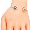 Rhodium Plated Individual Bangle, with Light Silk Swarovski Crystals, Polished, Rhodium Finish, 07.239.0007.10 (03 MM Thickness, One size fits all)