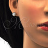 Sterling Silver Earring and Pendant Adult Set, with White Micro Pave and White Crystal, Polished, Rhodium Finish, 10.275.0008