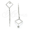 Sterling Silver Long Earring, Polished, Rhodium Finish, 02.186.0176.1