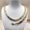 Stainless Steel Necklace and Bracelet, Polished, Two Tone, 06.116.0057.2