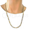 Gold Tone Basic Necklace, Figaro Design, Polished, Golden Finish, 04.242.0018.28GT
