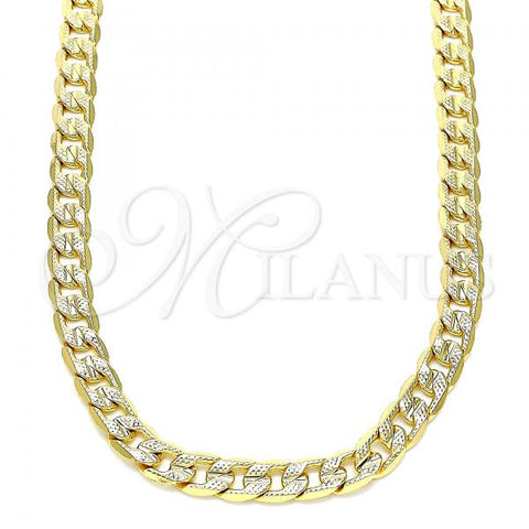 Oro Laminado Basic Necklace, Gold Filled Style Curb Design, Polished, Golden Finish, 04.213.0164.16