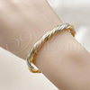 Oro Laminado Individual Bangle, Gold Filled Style and Hollow Polished, Tricolor, 07.170.0065