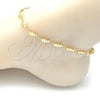 Oro Laminado Fancy Anklet, Gold Filled Style Elephant Design, Polished, Golden Finish, 03.326.0013.10