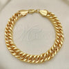 Oro Laminado Basic Bracelet, Gold Filled Style Polished, Golden Finish, 03.331.0140.09