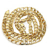 Gold Tone Basic Necklace, Curb Design, Polished, Golden Finish, 04.242.0028.24GT