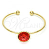 Oro Laminado Individual Bangle, Gold Filled Style with Padparadscha Swarovski Crystals, Polished, Golden Finish, 07.239.0012.1 (02 MM Thickness, One size fits all)