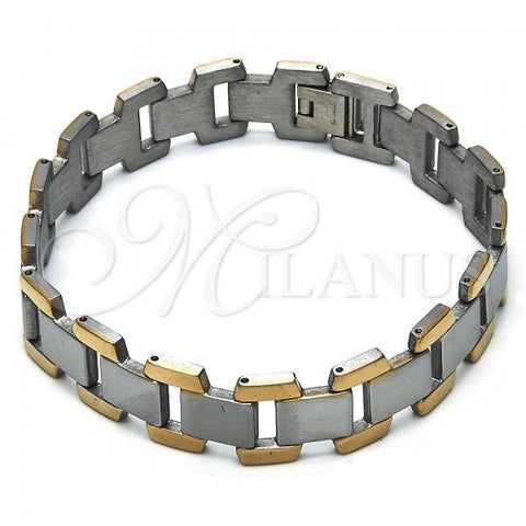 Stainless Steel Solid Bracelet, Polished, Two Tone, 03.114.0300.09