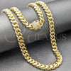 Oro Laminado Basic Necklace, Gold Filled Style Miami Cuban Design, Polished, Golden Finish, 03.419.0014.24