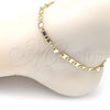 Oro Laminado Fancy Anklet, Gold Filled Style Mariner and Heart Design, Polished, Golden Finish, 03.63.2273.10