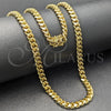 Oro Laminado Basic Necklace, Gold Filled Style Miami Cuban Design, Polished, Golden Finish, 03.419.0020.24
