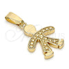 Oro Laminado Fancy Pendant, Gold Filled Style Diamond Cutting Finish, Golden Finish, 5.183.023