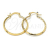 Oro Laminado Small Hoop, Gold Filled Style Diamond Cutting Finish, Golden Finish, 5.146.015