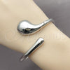 Rhodium Plated Individual Bangle, Teardrop Design, Polished, Rhodium Finish, 07.215.0010.1.05