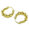 Oro Laminado Small Hoop, Gold Filled Style Ball Design, Polished, Golden Finish, 02.213.0486.20