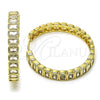 Oro Laminado Huggie Hoop, Gold Filled Style with White Cubic Zirconia, Polished, Golden Finish, 02.204.0017.40