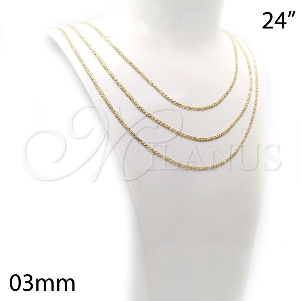 Oro Laminado Basic Necklace, Gold Filled Style Polished, Golden Finish, 04.213.0094.24