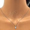 Sterling Silver Earring and Pendant Adult Set, Butterfly Design, with White Micro Pave, Polished, Rhodium Finish, 10.174.0191