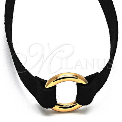 Oro Laminado Fancy Necklace, Gold Filled Style Choker Design, Polished, Golden Finish, 04.215.0003.13