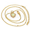 Oro Laminado Pendant Necklace, Gold Filled Style Star Design, with White Opal and White Micro Pave, Polished, Golden Finish, 04.63.1325.18
