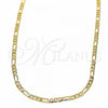 Oro Laminado Basic Necklace, Gold Filled Style Figaro Design, Polished, Golden Finish, 04.32.0017.20