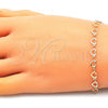 Oro Laminado Fancy Bracelet, Gold Filled Style Heart Design, Polished, Golden Finish, 03.145.0011.07