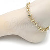 Oro Laminado Fancy Bracelet, Gold Filled Style Puff Mariner Design, Polished, Golden Finish, 03.213.0274.10