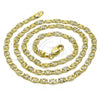 Oro Laminado Basic Necklace, Gold Filled Style Mariner Design, Diamond Cutting Finish, Golden Finish, 04.213.0247.20