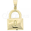 Oro Laminado Fancy Pendant, Gold Filled Style Golden Finish, 44.034