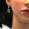 Sterling Silver Earring and Pendant Adult Set, with White Cubic Zirconia and White Micro Pave, Polished, Rhodium Finish, 10.186.0019