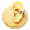 Oro Laminado Earcuff Earring, Gold Filled Style Chunky Design, Polished, Rhodium Finish, 02.163.0307.1.20