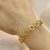 Oro Laminado Fancy Bracelet, Gold Filled Style with White Micro Pave, Polished, Golden Finish, 03.346.0006.07