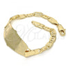 Oro Laminado ID Bracelet, Gold Filled Style Dolphin Design, Polished, Golden Finish, 03.63.1937.07
