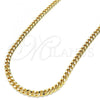 Oro Laminado Basic Necklace, Gold Filled Style Miami Cuban Design, Polished, Golden Finish, 04.63.1397.30