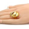 Oro Laminado Multi Stone Ring, Gold Filled Style with White Crystal, Polished, Golden Finish, 01.241.0035.09 (Size 9)