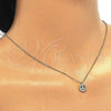 Sterling Silver Pendant Necklace, with White Cubic Zirconia, Polished, Golden Finish, 04.337.0008.1.16