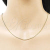 Oro Laminado Basic Necklace, Gold Filled Style Box Design, Polished, Golden Finish, 04.341.0131.20