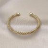 Oro Laminado Individual Bangle, Gold Filled Style Rope and Twist Design, Polished, Golden Finish, 07.170.0044