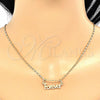 Oro Laminado Pendant Necklace, Gold Filled Style Nameplate Design, Polished, Golden Finish, 04.106.0029.20