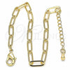 Oro Laminado Basic Bracelet, Gold Filled Style Paperclip Design, Polished, Golden Finish, 04.63.1395.07