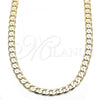 Oro Laminado Basic Necklace, Gold Filled Style Curb Design, Polished, Golden Finish, 5.222.003.20